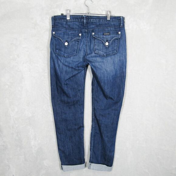 Hudson Jeans Womens 28 Bacara Straight Flood Cuff Stretch Denim PSMO Pockets - Picture 6 of 16